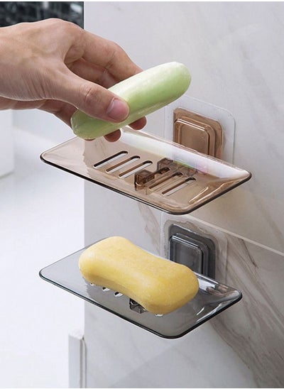 اشتري 2-Piece Wall Mounted Soap Dish Bathroom Shower Soap Holder Tray في الامارات