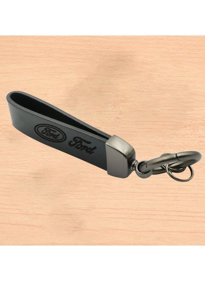 Buy Premium Leather Keychain FORD Metal Ring Car Key Chain in Saudi Arabia