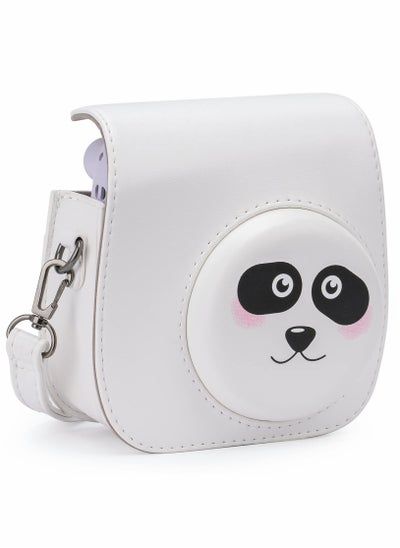 Buy SYOSI PU Leather Camera Case for Fujifilm Instax Mini 11, with Adjustable Strap and Pocket (Panda) in UAE