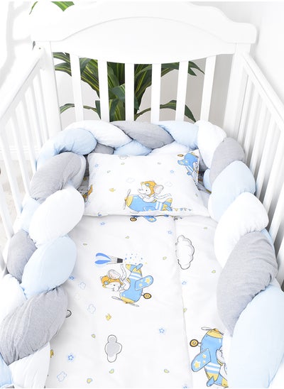 Buy 7-Piece Baby Cot Bedspread With Snail Partitions in Saudi Arabia