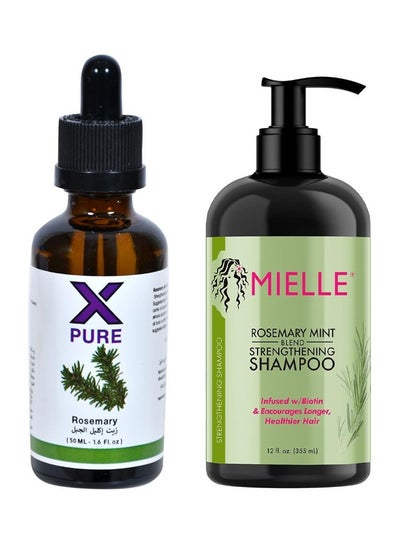 Buy Set of two Pieces Rosemary Mint Scalp & Hair Strengthening Oil And Shampoo Mielle in Saudi Arabia