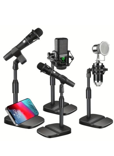 Buy Desktop Microphone Stand With Mobile Phone Tablet Base Stand Suitable For Game Streaming Live Broadcast Adjustable Desktop Microphone Stand in Saudi Arabia