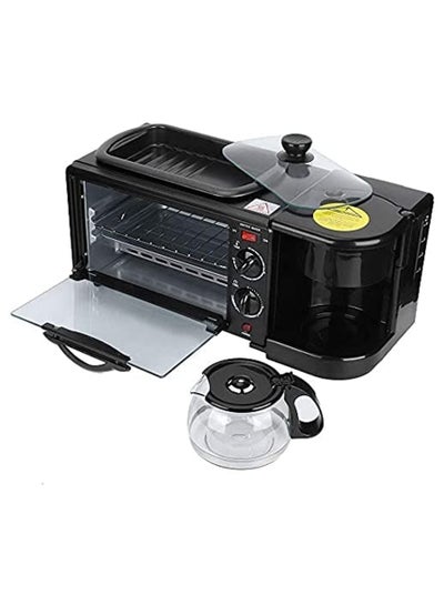 اشتري 3-in-1 Breakfast Machine: Multifunctional Breakfast Station with Griddle, Toaster, Oven, and Coffee Maker for Home and Office Use في الامارات