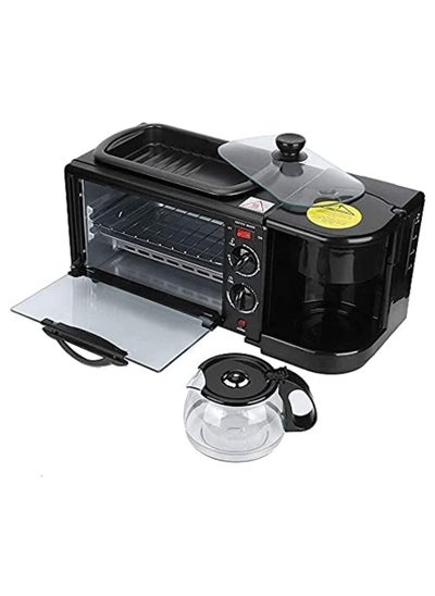 Buy 3-in-1 Breakfast Machine: Multifunctional Breakfast Station with Griddle, Toaster, Oven, and Coffee Maker for Home and Office Use in UAE