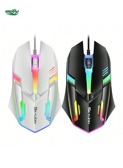 Buy Wired 3 Keys Mouse Colorful Lighting Gaming And Office Compatible With Microsoft Windows And Apple IOS System in Saudi Arabia