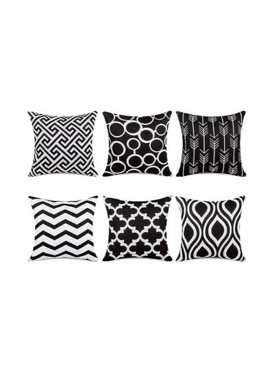 اشتري Home Clearance Sale Decorative Accent Pillow Cover Set Durable Canvas Outdoor Cushion Covers 20 X 20 for Couch Bedroom Car, Pack of 6, Black في الامارات