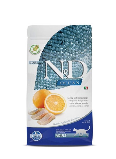 Buy Farmina N&D Ocean Herring & Orange Adult Cat 10Kg in UAE