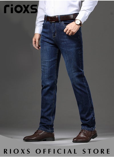 Buy Men's Jeans Pants Straight Fit Tapered Leg Skinny Jean For Work And Casual in UAE