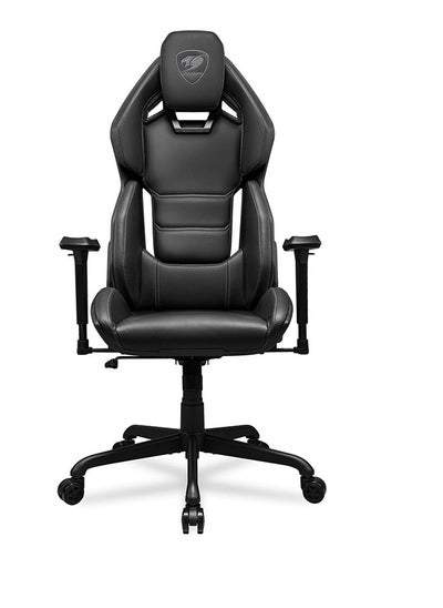 اشتري Cougar Hotrod Multi-zone Backrest Anchored Gaming Chair, Hyper-dura Leatherette, 3D Adjustable Armrest, Class 4 Gas Lift, 150º Reclining, 5-Star Steel Base , 2.4" Wheels, Black في الامارات