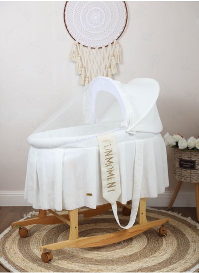 Buy Cradle basket muse with wooden wheeled stand in Saudi Arabia