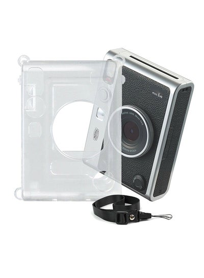 Buy Case for Fujifilm Instax Mini EVO Case, Crystal PVC Instant Camera Protective Hard Carrying Cover with Adjustable Shoulder Strap-Clear in UAE