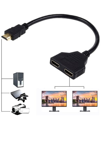 اشتري كابل محول مقسم Hdmi ذكر إلى HDMI أنثى مزدوج 1 إلى 2 طريقة كابل محول مقسم HDMI لـ Hdmi Hd، Led، Lcd، تلفزيون، يمكنه مشاهدة شاشتين في نفس الوقت في الامارات