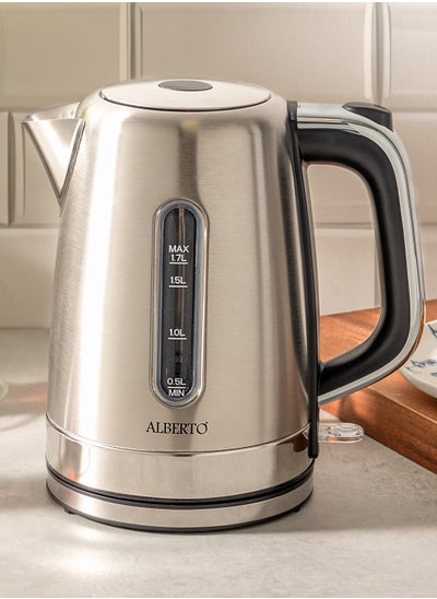 اشتري Alberto Stainless Steel Kettle 1.7Lt,1850-2200W, Steel Base في السعودية