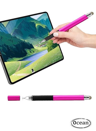 اشتري Stylus Pens For Touch Screens, 2 in 1 Universal Disc Stylus Pens For iPhone, iPad And All Capacitive Cell Phones, Tablets, Laptops Bundle Pink في الامارات