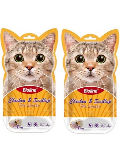 Buy Chicken And Scallop Cat Treats 10X15G in UAE