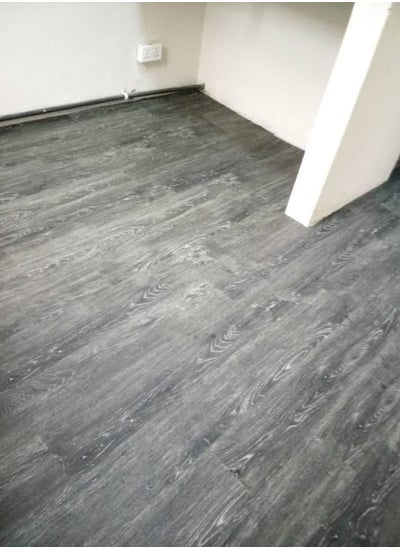 Buy 2mm Wood Black Grey Dry Back PVC Vinyl LVT 36pcs/5sqm Planks Floor Tiles | UK Trademark in UAE