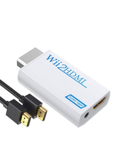 اشتري محول محول Wii إلى HDMI مع كابل Hdmi قم بتوصيل وحدة تحكم Wii بشاشة HDMI في فيديو إخراج 1080 بكسل مع صوت 3.5 ملم يدعم جميع أوضاع عرض Wii باللون الأبيض في السعودية