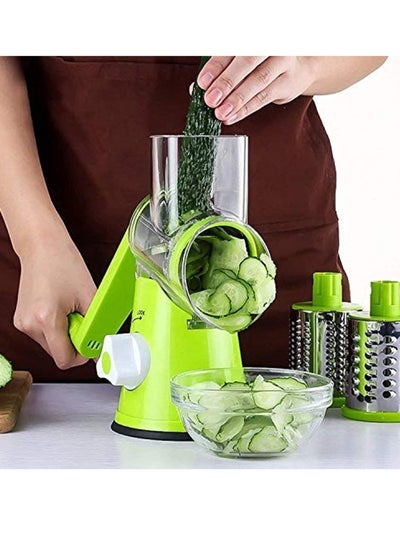 اشتري 4 Pcs Vegetable Slicer 3 In 1 Handheld Spiral Rotary Drum Slicer For Vegetable Fruit Cheese Nut في الامارات