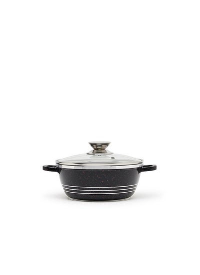 Buy Non-Stick Casserole Pot Black/Clear 20cm in UAE