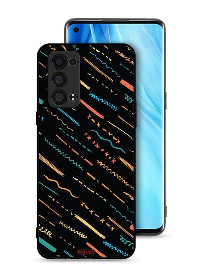 Buy Oppo Reno6 Pro 5G (Snapdragon) Protective Case Cover X Lines Abstract Pattern in UAE