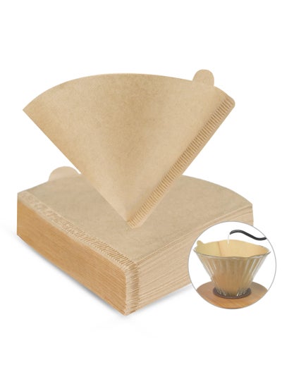 Buy Pack of 100 paper coffee V60 filters drip brown size 02 in Saudi Arabia