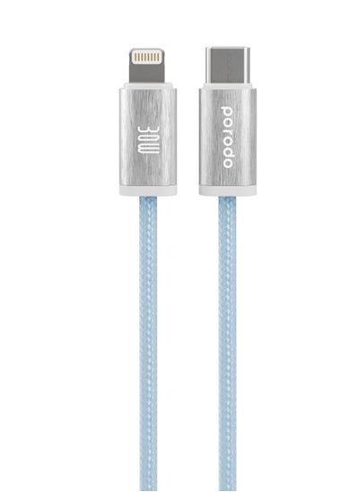 Buy Woven 30W Lightning to Type-C Cable 1.2M - Blue in UAE