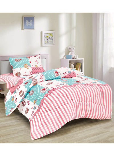 اشتري Soft and Fluffy Medium Fill Kids Bedspread Comforter Set 3pcs Single Size Bedspread for Boys Girls Fashion Print Double Side Stitched Pattern Soft and Breathable في السعودية