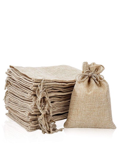 اشتري Burlap Bags with Drawstring 10 x 14 Hessian Jute Bags for Birthday Gifts, Wedding Party Favors, Candy and Jewelry Pouches [12 Pack] في الامارات