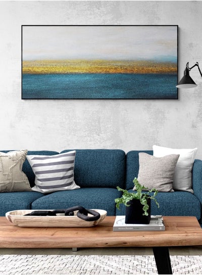 Buy Blue Gold Canvas Framed Wall Art in UAE