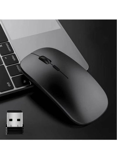 اشتري Wireless Mouse Rechargeable Compatible with Bluetooth Mouse 2.4G Slim Dual Mode Cordless Mouse 800/1200/1600 DPI Silent Computer Mice with USB Type C Receiver Compatible with PC Laptop في الامارات