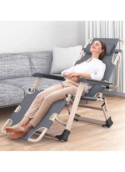 Buy Office Folding Nap Bed Portable Adjustable Chair Breathable Sleeping Bed Relax Chair 180 Degree Rotation in UAE