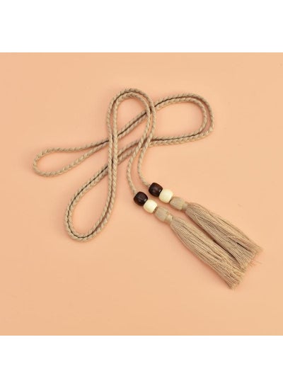 اشتري Wenyi Fan Cotton Rope Woven Waist Chain with Skirt Womens Long Knot Belt Tassel Decoration Narrow Waist Rope Wholesaleapricot cotton rope apricot cotton rope في السعودية