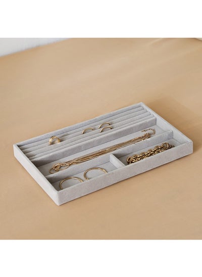 اشتري Velour 4-Compartment Jewellery Tray 29.1 x 2.5 x 18 cm في السعودية