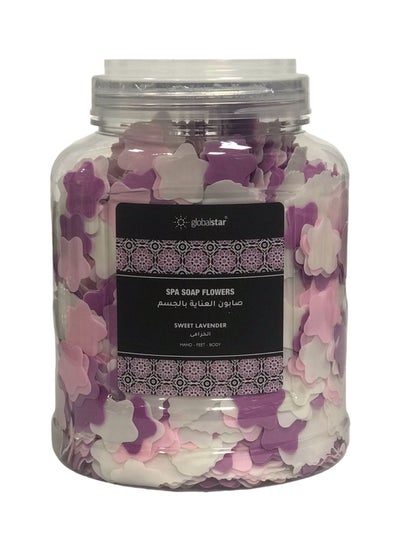 Buy Globalstar Spa Soap Flowers For Hands, Feet And Body Lavender Scent 220g in UAE