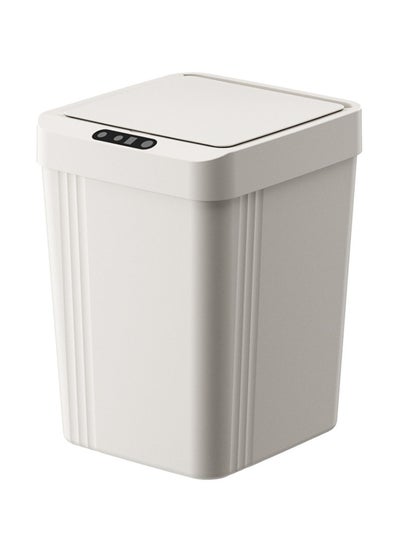 Buy 13L Electric Trash Can with Lid, Smart Electric Plastic Narrow Trash Can (Living Room, Bedroom, Office, Kitchen), White in UAE