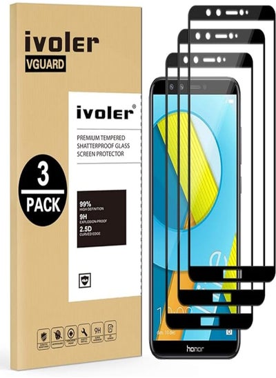 Buy 5D (Pack of 3) Screen Protector for Huawei Honor 9 Lite, [Full Coverage] Tempered Glass Film in Egypt