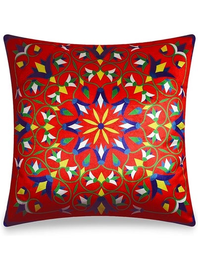 Buy Kareem Velvet Cushion Cover, Arabic Geometric Home Décor Wysada, Multi color, 45x45 cm (18x18 In.) in UAE