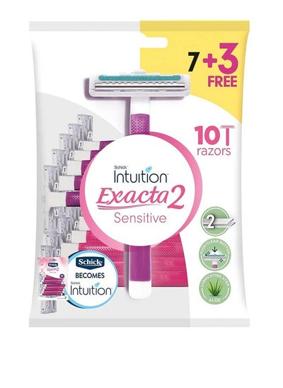 Buy EXACTA 2 SENSITIVE SHAVING 7+3 FREE PCS in Egypt