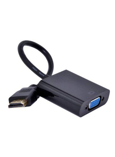 Buy HDMI TO VGA Converter Adapter Cable 1080P Male to Female For PC DVD HDTV and Laptop - Black in UAE