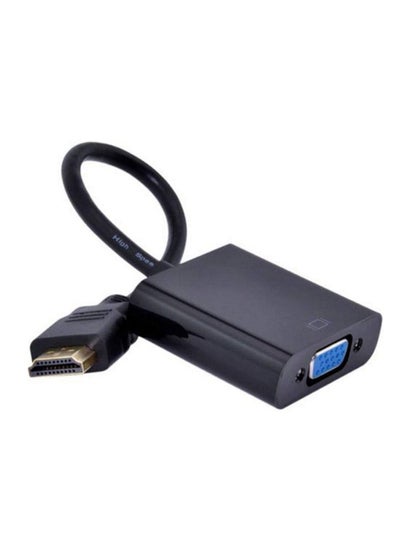 Buy HDMI TO VGA Converter Adapter Cable 1080P Male to Female For PC DVD HDTV and Laptop - Black in UAE