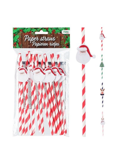 Buy Koopman Xmas Drinking Straw Paper Assorted 1 Piece in UAE