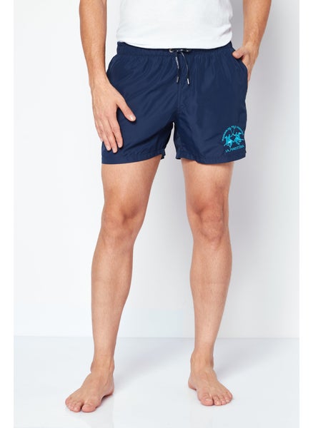 اشتري Men Brand Logo Board Shorts, Navy في الامارات