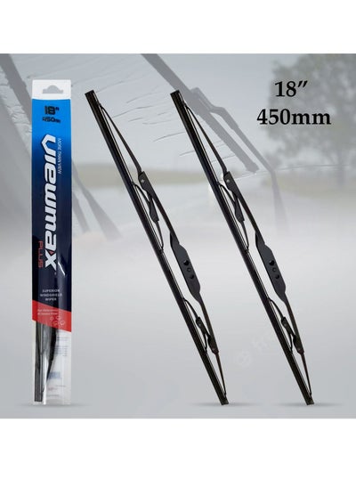 Buy VIEW MAX Windshield Car Wiper Blades, Powerful Performance Conventional Wiper Blades - 2 Pcs - (18" 450mm) in Saudi Arabia