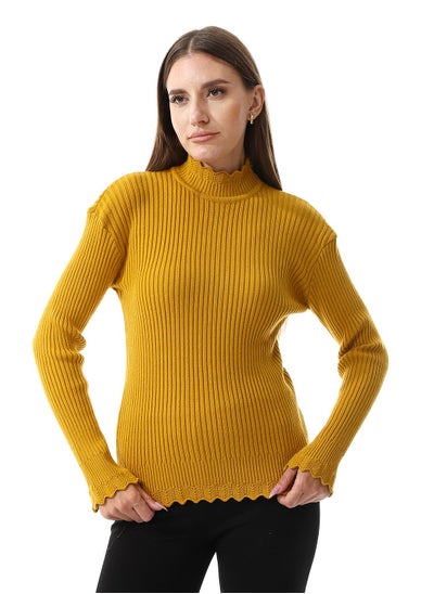 اشتري Ruffle Edges Plain Pattern Pullover في مصر