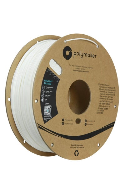 اشتري خيوط Polymaker PLA Pro مقاس 1.75 مم (خيوط PLA بيضاء متينة وعالية الصلابة مقاس 1.75 مم) 1 كجم - خيوط طابعة ثلاثية الأبعاد PolyLite PLA مقاس 1.75 مم للطباعة باستخدام معظم الطابعات ثلاثية الأبعاد التي تستخدم خيوطًا ثلاثية الأبعاد في الامارات