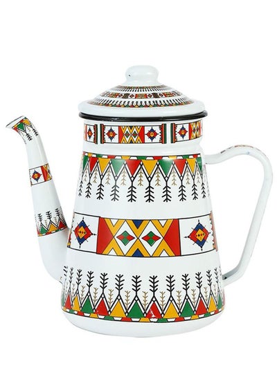 اشتري 1.2L Enamel Coffee Hand Washing Pot Oil Pot Crane Mouth Pot في الامارات