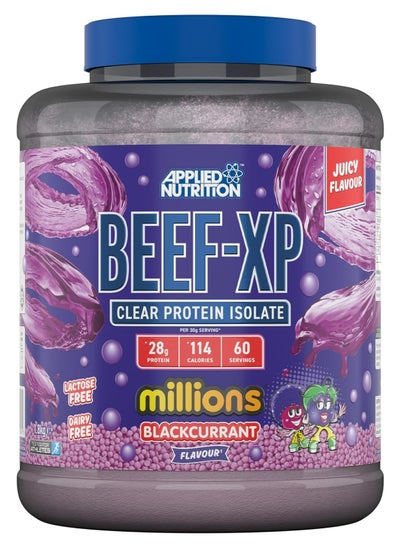 Buy Beef Xp Clear protein isolate (Millions Blackcurrant flavour) 1.8 kg - 28g Protein, Lactose Free, Dairy free in UAE