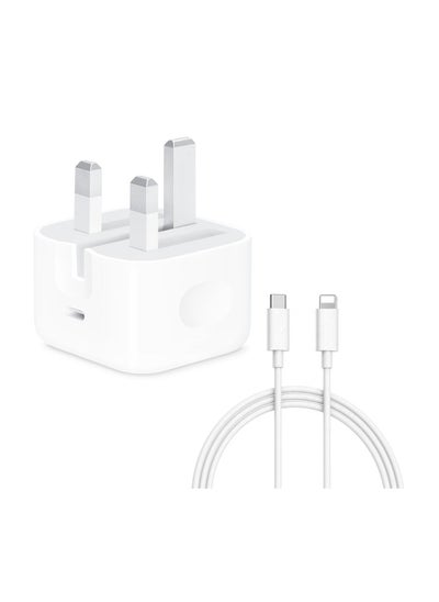 Buy 25W USB Charger fast iPhone 14 / 13 / 12 / 11 with Type-C port that supports fast and safe charging with cable Type-C in Saudi Arabia