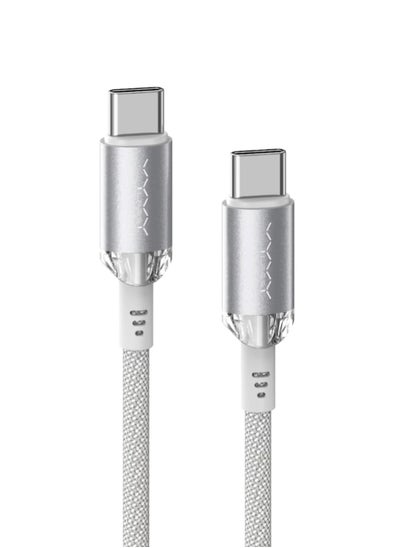 اشتري Vyvylabs Crystal Series Fast Charging Data Cable Type-C to Type-C 60W 1M White في الامارات