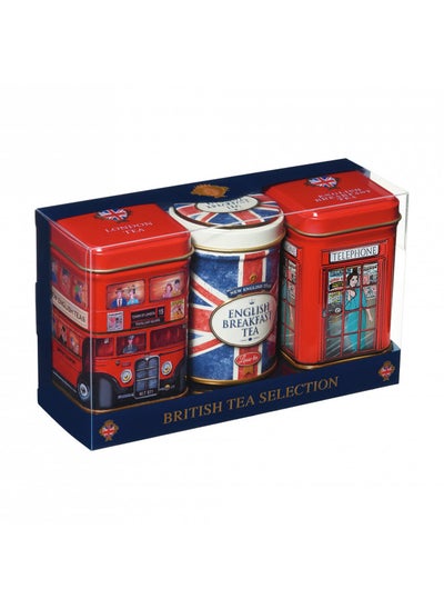 اشتري London & British Icons 3x Mini Tea Tins with Fine English Loose Leaf Tea (Union Jack, Red London Bus, Telephone Box) في الامارات